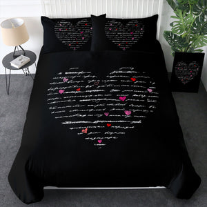 Love Text in Heart  SWBJ3799 Bedding Set