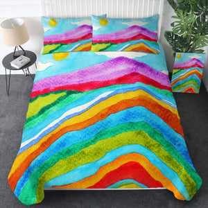 RGB Colorful Waves on Mountain SWBJ3808 Bedding Set