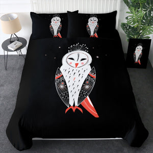 White Red Female Owl SWBJ3863 Bedding Set