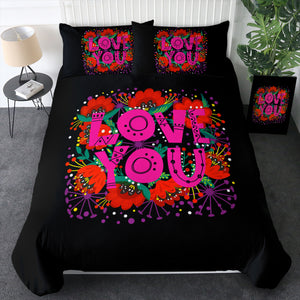 Love You Typographic SWBJ3871 Bedding Set