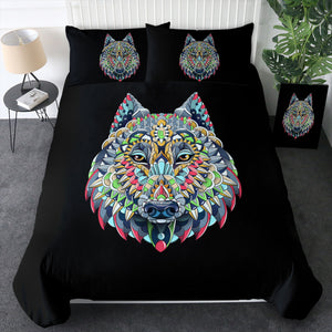 Colorful Geometric Grey Wolf SWBJ3935 Bedding Set