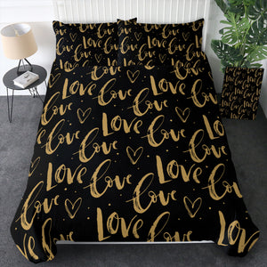 Golden Love Text SWBJ4111 Bedding Set