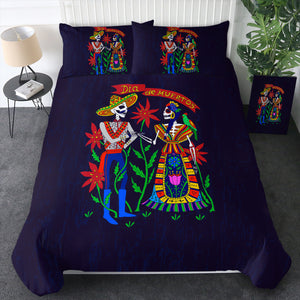 Cartoon Bohemian Skull Couple SWBJ4121 Bedding Set