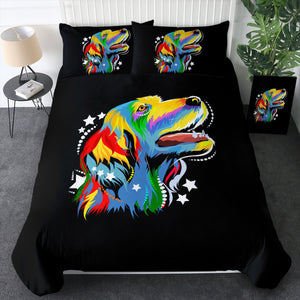 Colorful Star Golden Retriever SWBJ4226 Bedding Set