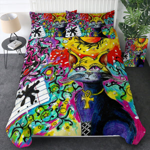 Colorful Curves Art Cat SWBJ4232 Bedding Set