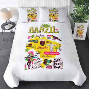 Cartoon Brazil Map Sketch  SWBJ4283 Bedding Set