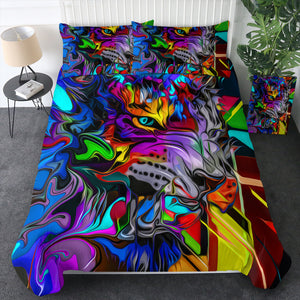 Colorful Curve Art Wolf SWBJ4288 Bedding Set