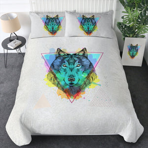 Colorful Splash Watercolor Wolf  SWBJ4299 Bedding Set