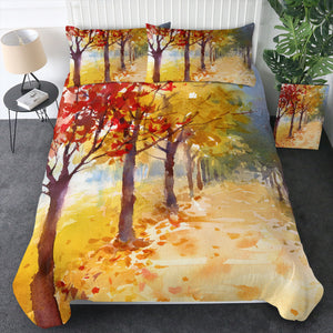 Summer Maple Trees Forest Watercolor Painting SWBJ4400 Bedding Set