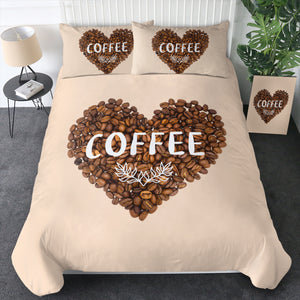 Love In Coffee Bean - Heart Shape SWBJ4436 Bedding Set