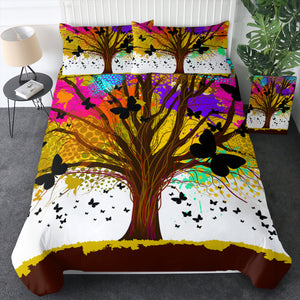 Colorful Huge Tree and Multi Butterflies SWBJ4440 Bedding Set