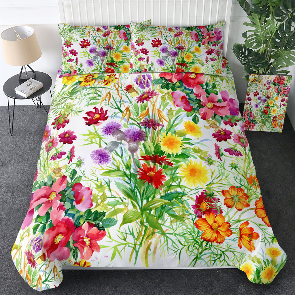 Multi color Flowers In The Forest SWBJ4443 Bedding Set