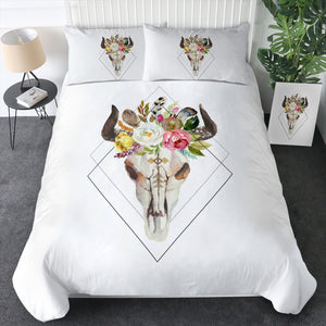 Floral Buffalo Skull SWBJ4500 Bedding Set