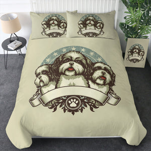 Retro Three Heads Cavalier King Charles Spaniel Superstar SWBJ4536 Bedding Set