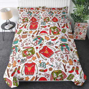Cartoon Christmas Clothes & Presents SWBJ4580 Bedding Set