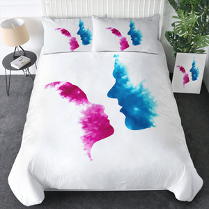 Purple & Blue Human Face Kissing SWBJ4586 Bedding Set