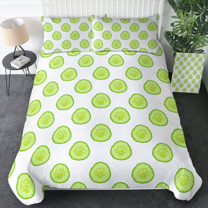 Multi Cucumber White Theme SWBJ4594 Bedding Set