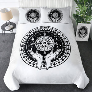 B&W Raising Hands Sign Compass  SWBJ4596 Bedding Set