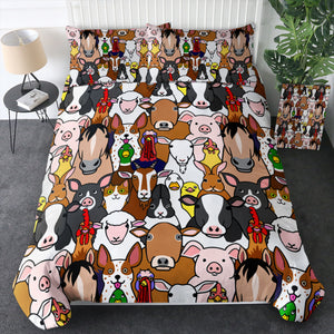 Cute Animals Drawing Full Screen SWBJ4604 Bedding Set