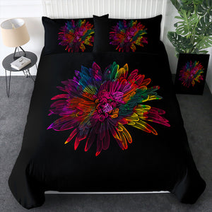 Big Colorful Flower Black Theme  SWBJ4641 Bedding Set