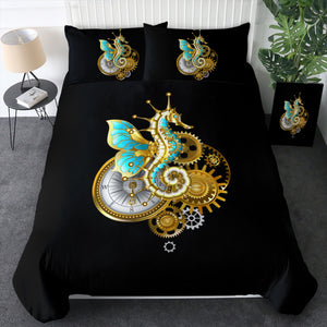 Golden Hippocampus Robot  SWBJ4642 Bedding Set