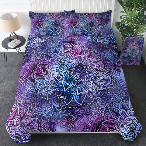 Image of Purple Mandala Matrix SWBJ4646 Bedding Set