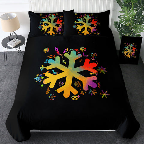 Image of Colorful Snowflake Pattern SWBJ4656 Bedding Set