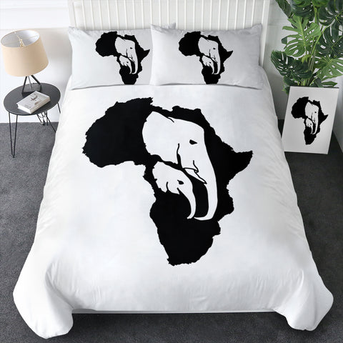 Image of B&W Elephant Sketch Icon SWBJ4659 Bedding Set