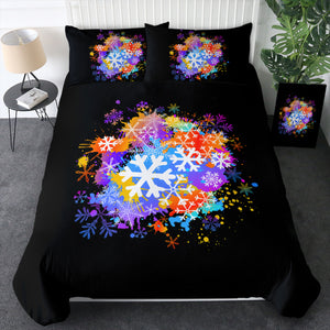 Multi Color White Snowflake SWBJ4661 Bedding Set