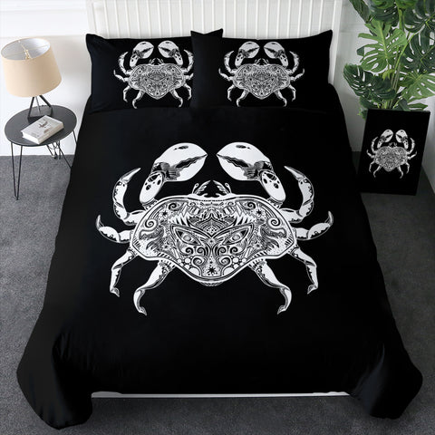 Image of B&W Tattoo Crab SWBJ4663 Bedding Set