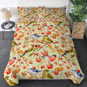 Flowers & Sunbirds Cream Theme SWBJ4664 Bedding Set