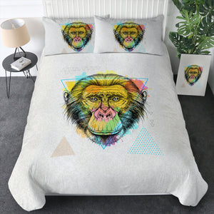 Colorful Watercolor Triangle Monkey SWBJ4751 Bedding Set
