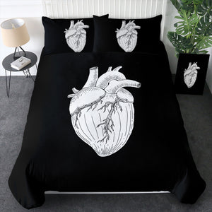 B&W Heart Sketch SWBJ4756 Bedding Set