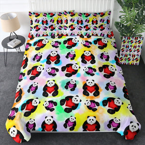 Multi Love Panda Gradient Theme SWBJ5180 Bedding Set