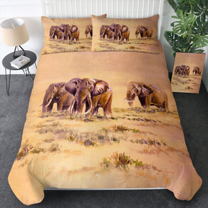Watercolor Elephants In Desert SWBJ5253 Bedding Set