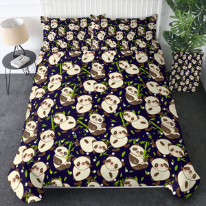 Multi Cute Panda Eating  SWB5260 Bedding Set