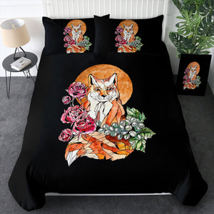 Watercolor Floral Fox Illustration SWB5266 Bedding Set