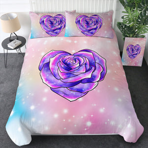 Purple Heart Rose Pastel Theme SWBJ5347 Bedding Set