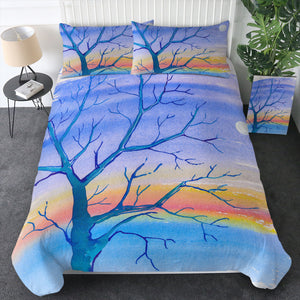 Watercolor Big Tree & Rainbow Blue Theme SWBJ5351 Bedding Set