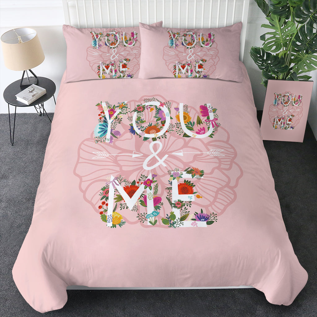 Floral You And Me Pink Theme SWBJ5446 Bedding Set