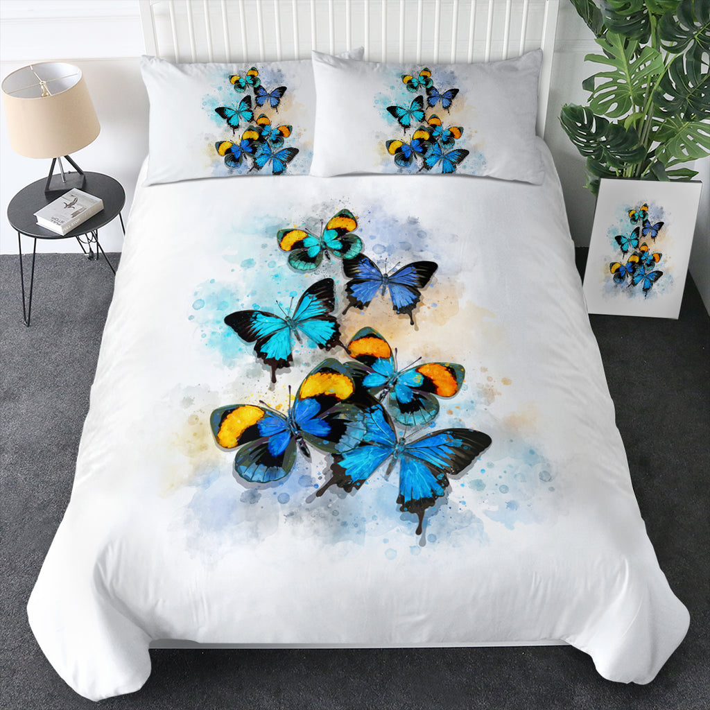 Blue Tint Butterflies SWBJ5461 Bedding Set