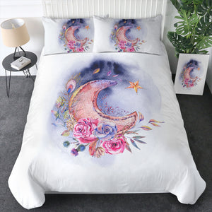 Watercolor Flowers And Moon SWBJ5465 Bedding Set
