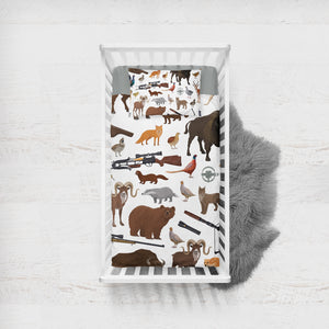 Forest Animal Hunter SWCC3595 Crib Bedding, Crib Fitted Sheet, Crib Blanket