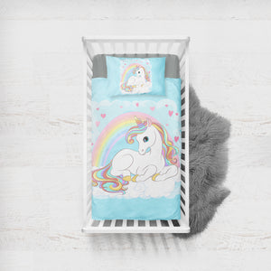 Rainbow Lovely Unicorn  SWCC3690 Crib Bedding, Crib Fitted Sheet, Crib Blanket