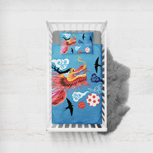 Asian Dragon Head Japanese Art  SWCC3755 Crib Bedding, Crib Fitted Sheet, Crib Blanket