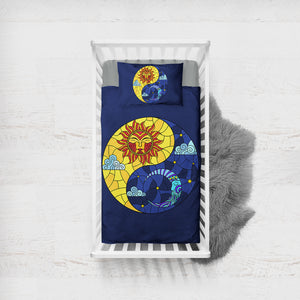 Yin Yang Sun & Moon Geometric SWCC3940 Crib Bedding, Crib Fitted Sheet, Crib Blanket