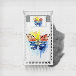 Ocean Watercolor Print Butterfly SWCC4114 Crib Bedding, Crib Fitted Sheet, Crib Blanket