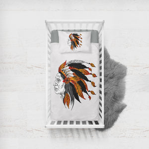 Orange Feather Bohemian Man SWCC4231 Crib Bedding, Crib Fitted Sheet, Crib Blanket