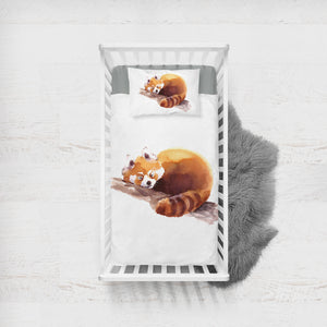 Lazy Orange Racoon Watercolor Painting SWCC4411 Crib Bedding, Crib Fitted Sheet, Crib Blanket