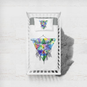 Dreamcatcher Sketch Colorful Triangles Background SWCC4422 Crib Bedding, Crib Fitted Sheet, Crib Blanket